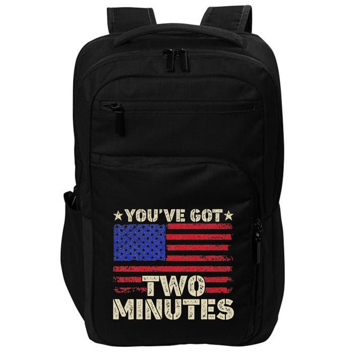 Kash Patel YouVe Got Two Minutes Interview Quote Humor Impact Tech Backpack