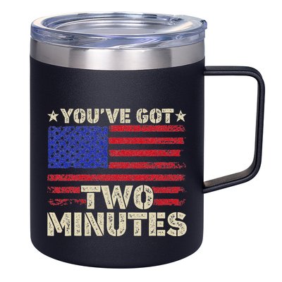 Kash Patel YouVe Got Two Minutes Interview Quote Humor 12oz Stainless Steel Coffee Mug