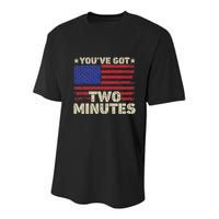 Kash Patel YouVe Got Two Minutes Interview Quote Humor Youth Performance Sprint T-Shirt