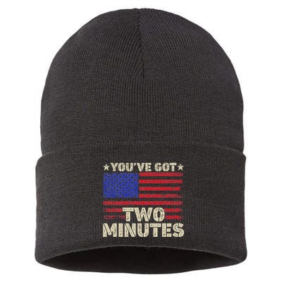 Kash Patel YouVe Got Two Minutes Interview Quote Humor Sustainable Knit Beanie