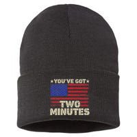 Kash Patel YouVe Got Two Minutes Interview Quote Humor Sustainable Knit Beanie