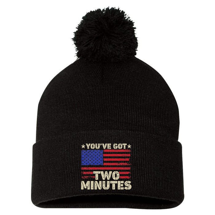 Kash Patel YouVe Got Two Minutes Interview Quote Humor Pom Pom 12in Knit Beanie