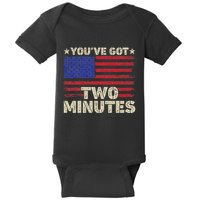 Kash Patel YouVe Got Two Minutes Interview Quote Humor Baby Bodysuit