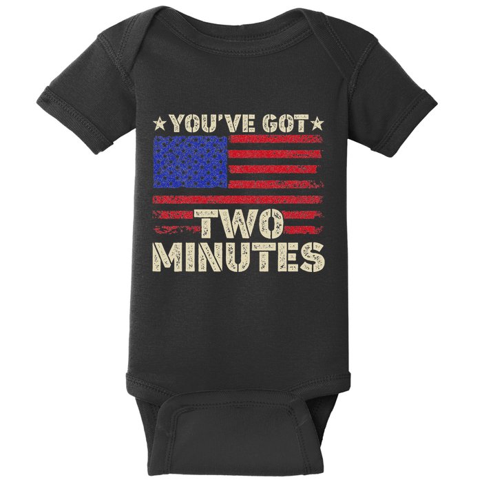 Kash Patel YouVe Got Two Minutes Interview Quote Humor Baby Bodysuit