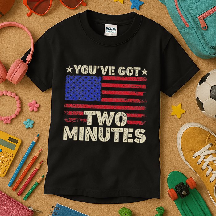 Kash Patel YouVe Got Two Minutes Interview Quote Humor Kids T-Shirt