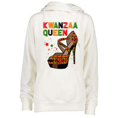 Kwanzaa Queen African American Africa Pride Black  Womens Funnel Neck Pullover Hood