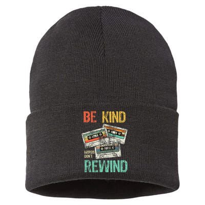 Kindness Quote Be Kind Words DonT Rewind Inspirational Sustainable Knit Beanie