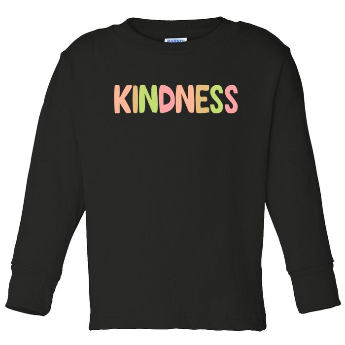 Kindness Quote Colorful Toddler Long Sleeve Shirt