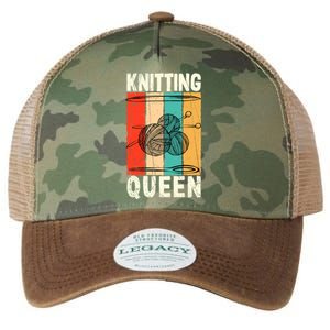 Knitting Queen Crocheting Lover Funny Yarn Wool Pun Cute Gift Legacy Tie Dye Trucker Hat