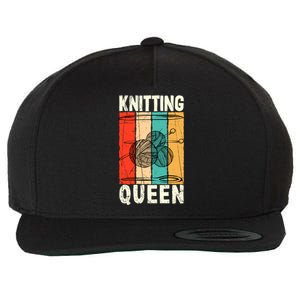 Knitting Queen Crocheting Lover Funny Yarn Wool Pun Cute Gift Wool Snapback Cap