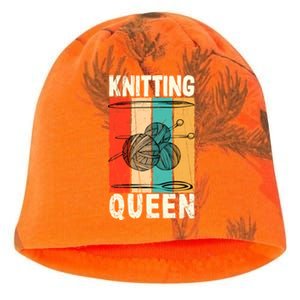 Knitting Queen Crocheting Lover Funny Yarn Wool Pun Cute Gift Kati - Camo Knit Beanie