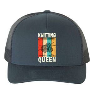 Knitting Queen Crocheting Lover Funny Yarn Wool Pun Cute Gift Yupoong Adult 5-Panel Trucker Hat