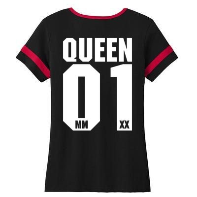 King & Queen 01 Family Matching Outfits Queen Mom Ladies Halftime Notch Neck Tee