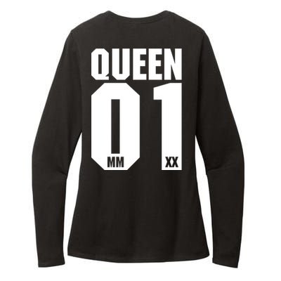 King & Queen 01 Family Matching Outfits Queen Mom Womens CVC Long Sleeve Shirt