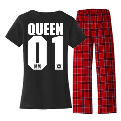 King & Queen 01 Family Matching Outfits Queen Mom Women's Flannel Pajama Set