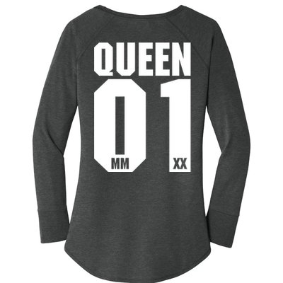 King & Queen 01 Family Matching Outfits Queen Mom Women's Perfect Tri Tunic Long Sleeve Shirt