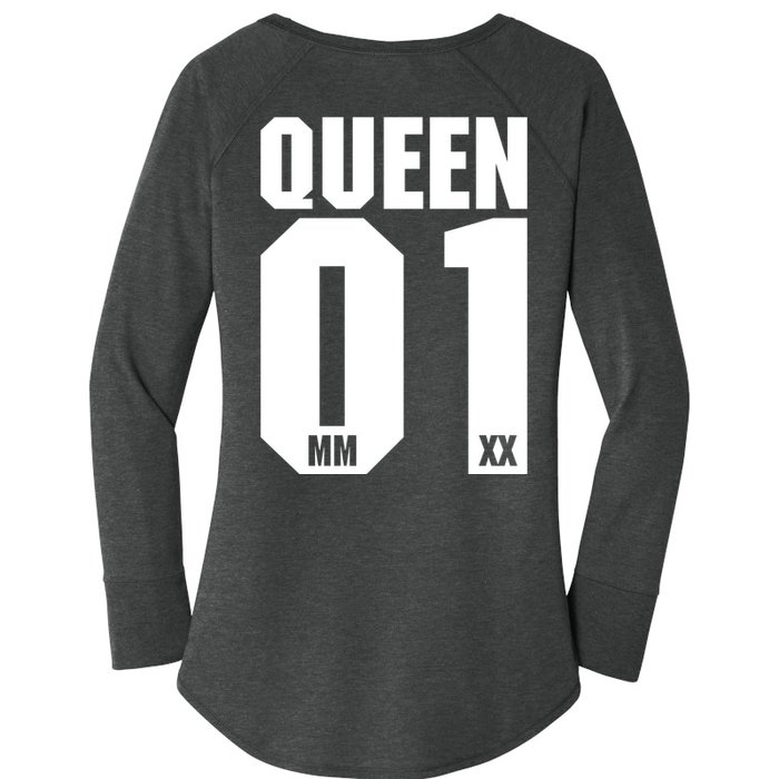 King & Queen 01 Family Matching Outfits Queen Mom Women's Perfect Tri Tunic Long Sleeve Shirt