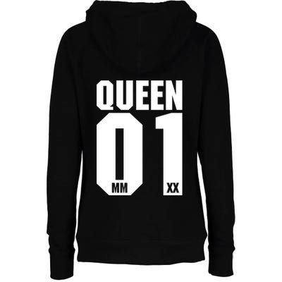 King & Queen 01 Family Matching Outfits Queen Mom Womens Funnel Neck Pullover Hood