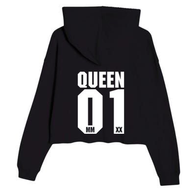 King & Queen 01 Family Matching Outfits Queen Mom Crop Fleece Hoodie