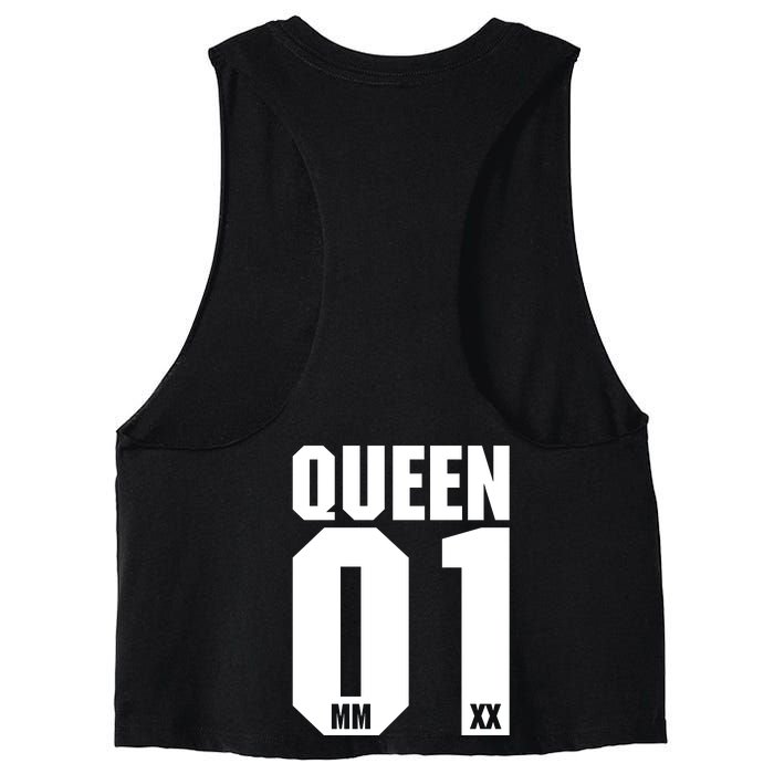 King & Queen 01 Family Matching Outfits Queen Mom Women's Racerback Cropped Tank