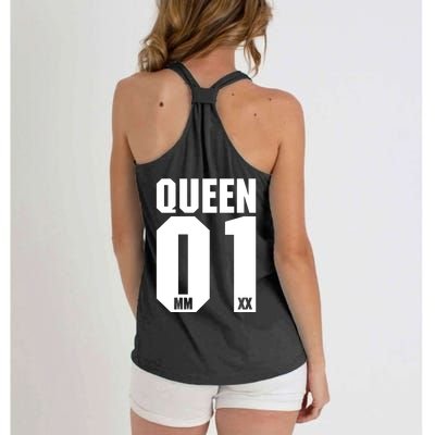 King & Queen 01 Family Matching Outfits Queen Mom Women's Knotted Racerback Tank