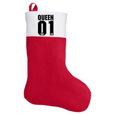 King & Queen 01 Family Matching Outfits Queen Mom Felt Holiday Christmas Stocking