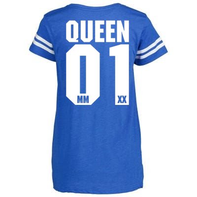 King & Queen 01 Family Matching Outfits Queen Mom Enza Ladies Jersey Football T-Shirt