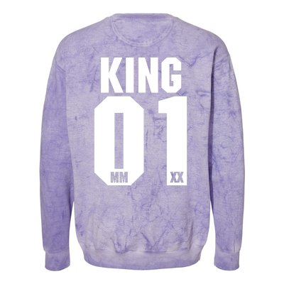 King & Queen 01 Family Matching Outfits King Dad Colorblast Crewneck Sweatshirt