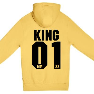 King & Queen 01 Family Matching Outfits King Dad Premium Pullover Hoodie