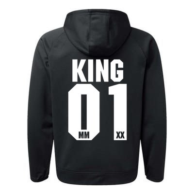 King & Queen 01 Family Matching Outfits King Dad Performance Fleece Hoodie