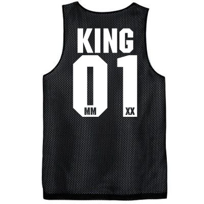 King & Queen 01 Family Matching Outfits King Dad Mesh Reversible Basketball Jersey Tank