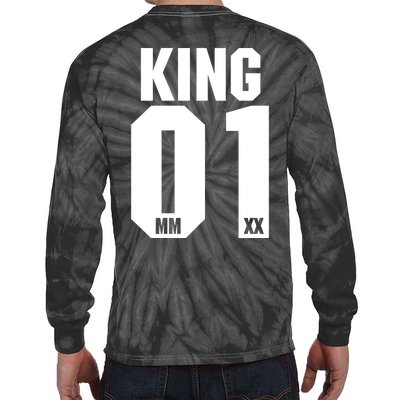 King & Queen 01 Family Matching Outfits King Dad Tie-Dye Long Sleeve Shirt