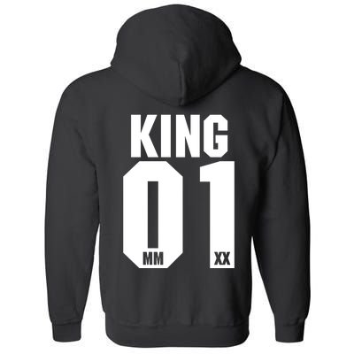 King & Queen 01 Family Matching Outfits King Dad Full Zip Hoodie