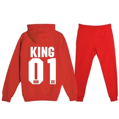 King & Queen 01 Family Matching Outfits King Dad Premium Hooded Sweatsuit Set