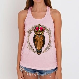 King / Queen Horse Princess Cow Cow Horse Lover Great Gift Women's Knotted Racerback Tank