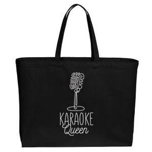 Karaoke Queen Microphone Musical Cotton Canvas Jumbo Tote