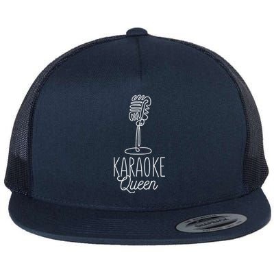 Karaoke Queen Microphone Musical Flat Bill Trucker Hat