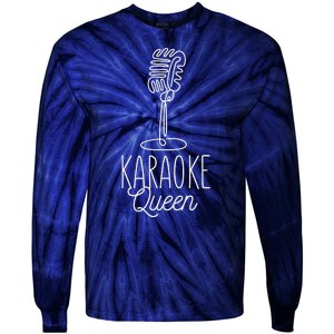 Karaoke Queen Microphone Musical Tie-Dye Long Sleeve Shirt