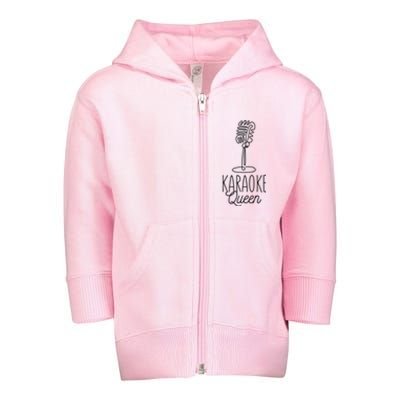 Karaoke Queen Microphone Musical Toddler Zip Fleece Hoodie