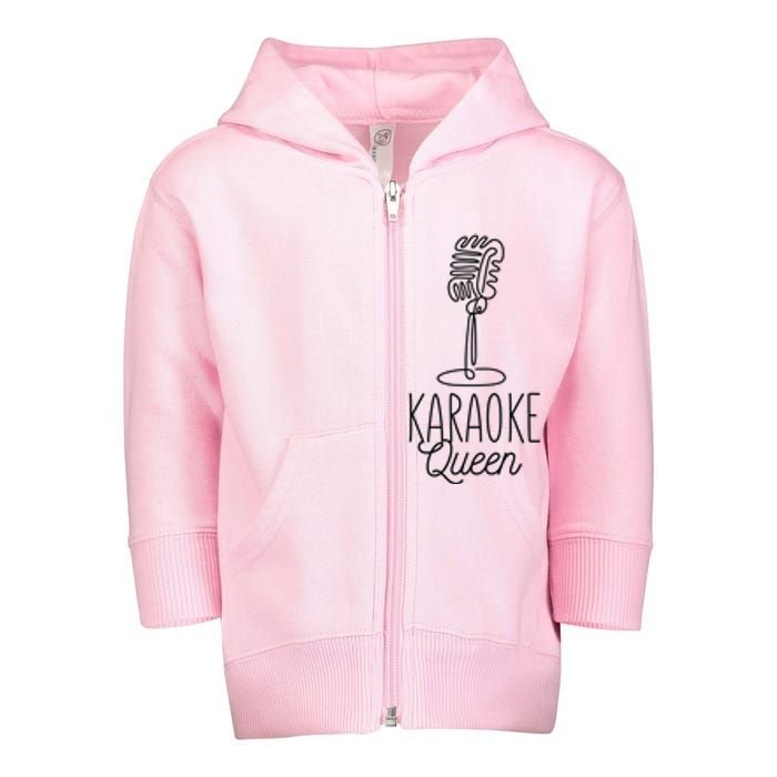 Karaoke Queen Microphone Musical Toddler Zip Fleece Hoodie