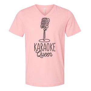 Karaoke Queen Microphone Musical V-Neck T-Shirt