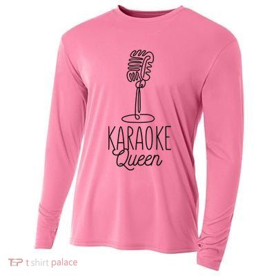 Karaoke Queen Microphone Musical Cooling Performance Long Sleeve Crew