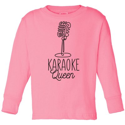 Karaoke Queen Microphone Musical Toddler Long Sleeve Shirt