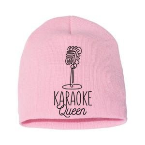 Karaoke Queen Microphone Musical Short Acrylic Beanie