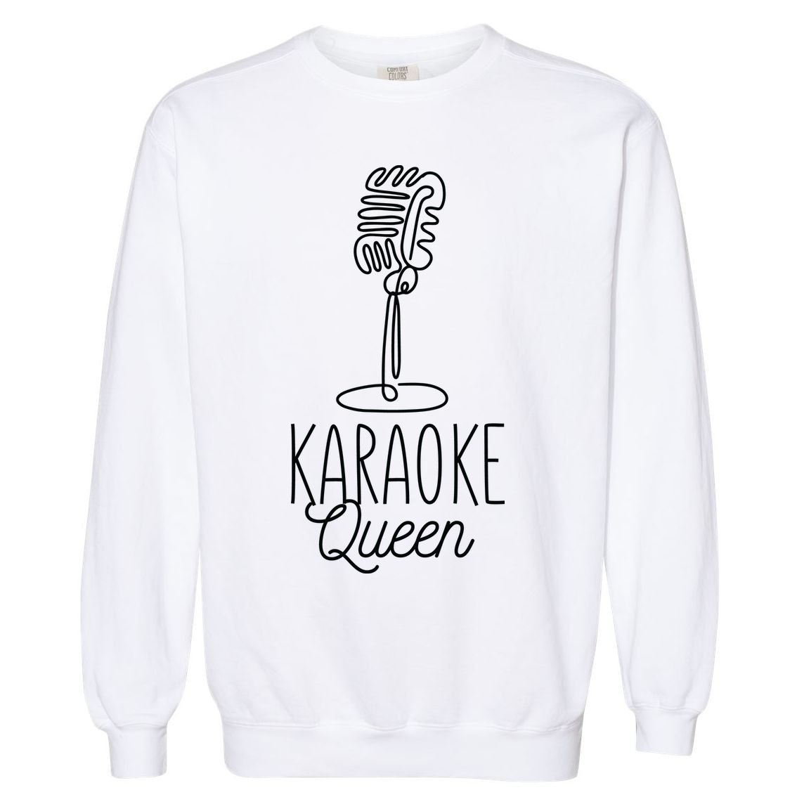 Karaoke Queen Microphone Musical Garment-Dyed Sweatshirt