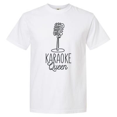 Karaoke Queen Microphone Musical Garment-Dyed Heavyweight T-Shirt