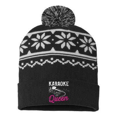 Karaoke Queen Night Funny Singer Bar Music Lover Singing USA-Made Snowflake Beanie