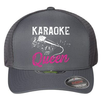 Karaoke Queen Night Funny Singer Bar Music Lover Singing Flexfit Unipanel Trucker Cap