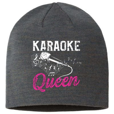 Karaoke Queen Night Funny Singer Bar Music Lover Singing Sustainable Beanie