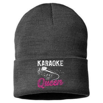 Karaoke Queen Night Funny Singer Bar Music Lover Singing Sustainable Knit Beanie